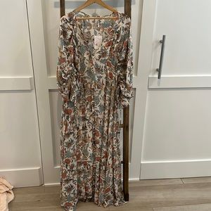 Free People Earth Folk Tea Combo Maxi Dress